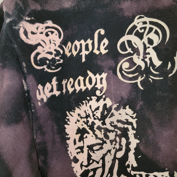 2019 Rod Stewart Jeff Beck Hollywood Bowl T-Shirt Thrashed Tie Dye texture print - Picture 2 of 5